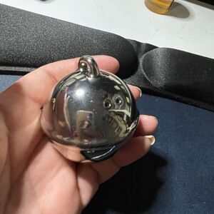 Silver Colored‎ Ceramic Jingle Bell Small Christmas Holiday Salt shaker